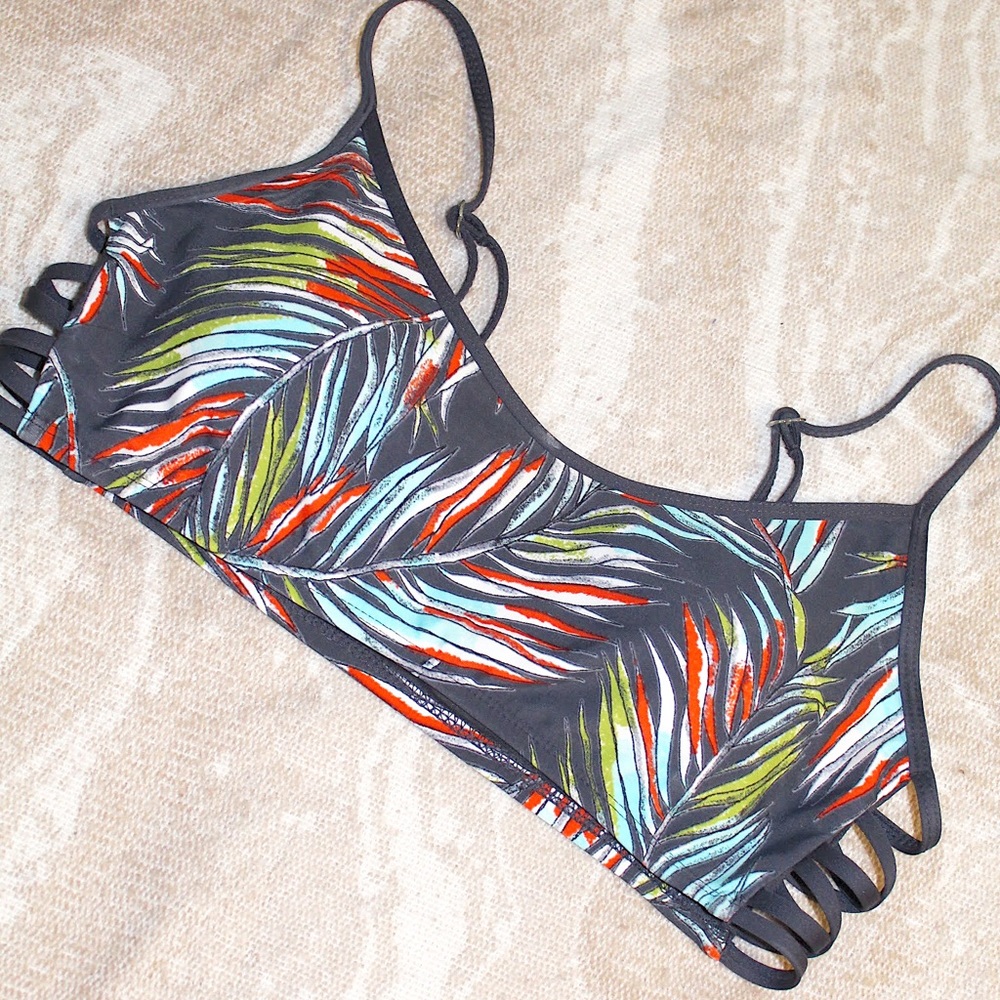 Target tropical print bikini top